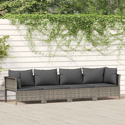 Havemøbelsæt Med Hynder I 2 Dele Grå Polyrattan - Variant 362689