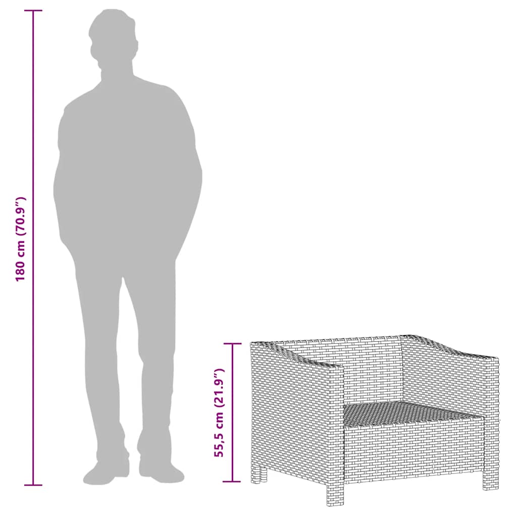 Havelænestol Med Hynde Polyrattan