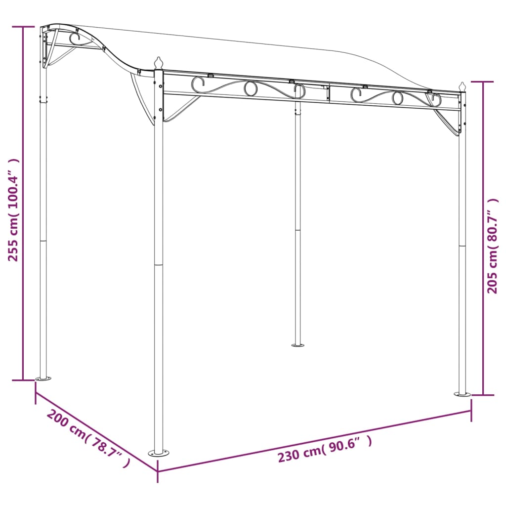 Baldakin 2x2,3 M 180 G/m² Stof og Stål - billede 8