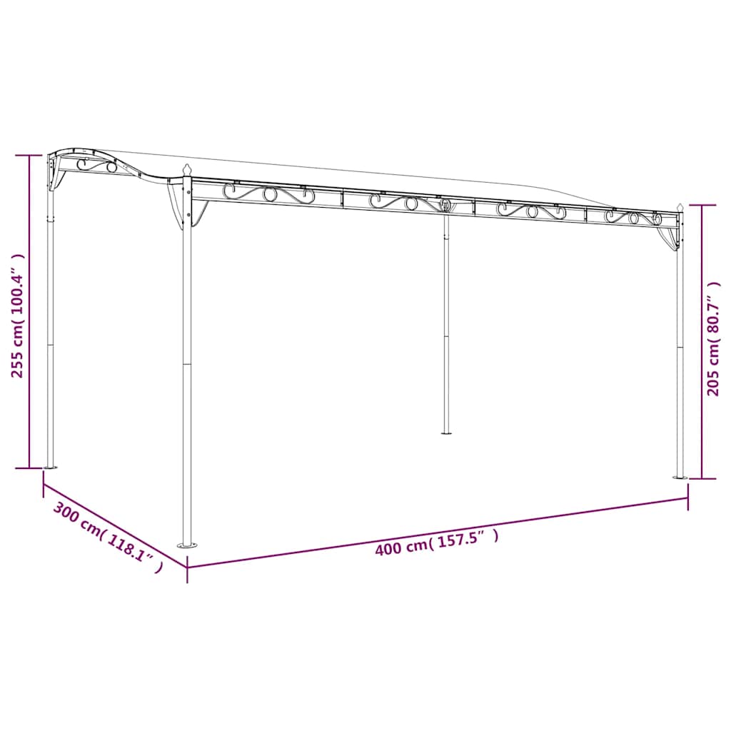 Baldakin 4x3 M 180 G/m² Stof Og Stål - Billede 9