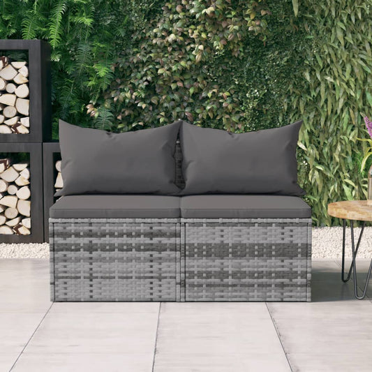 Midtermoduler Til Havesofa 2 Stk. Med Hynder Polyrattan