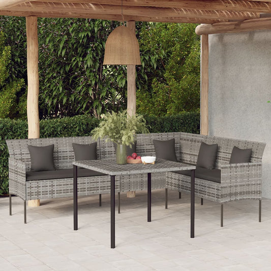 L-Formet Havesofa Med Hynder Polyrattan
