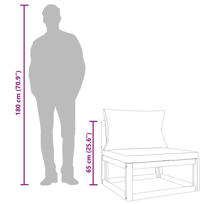Midtermodul Til Havesofa Med Hynder Massivt Akacietræ