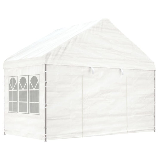 Pavillon Med Tag 4,08X2,23X3,22 M Polyethylen Hvid