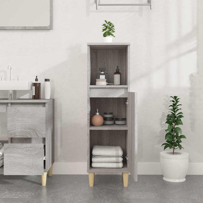 Badeværelsesskab 30x30x100 Cm Konstrueret Træ - Billede 3