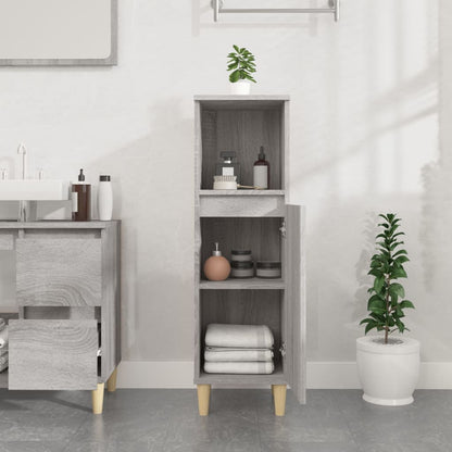 Badeværelsesskab 30x30x100 Cm Konstrueret Træ - Billede 3