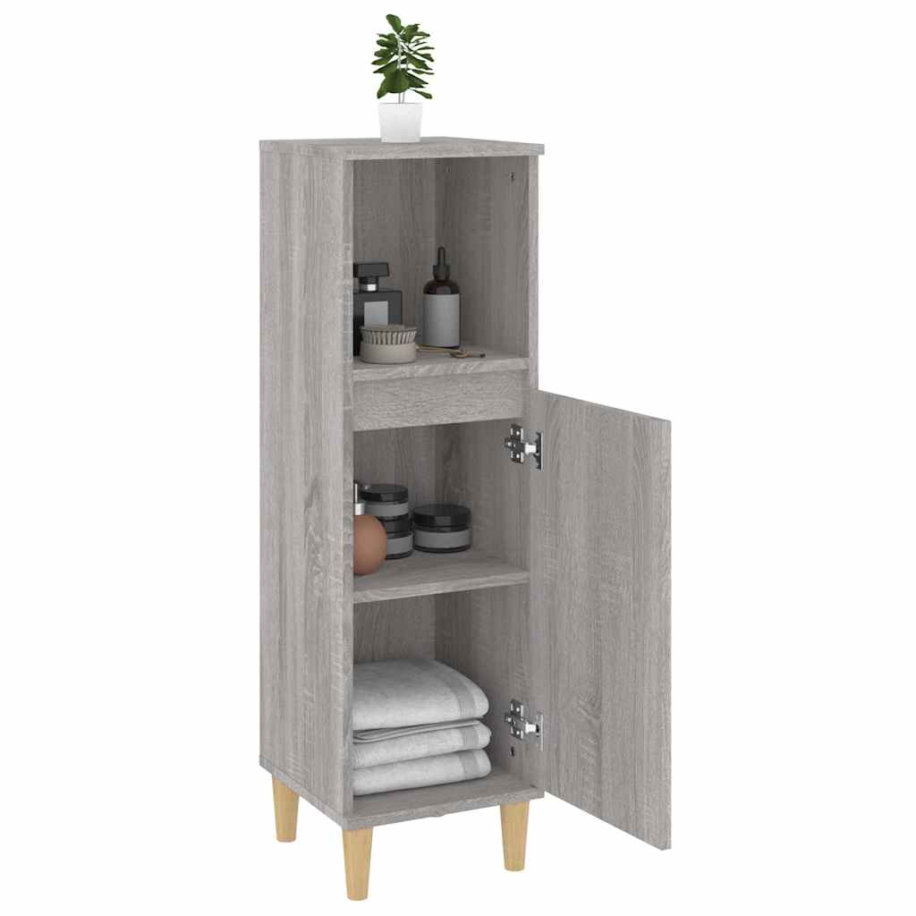 Badeværelsesskab 30x30x100 Cm Konstrueret Træ - Billede 4