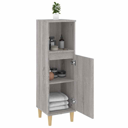 Badeværelsesskab 30x30x100 Cm Konstrueret Træ - Billede 4