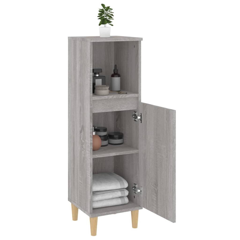 Badeværelsesskab 30x30x100 Cm Konstrueret Træ - Billede 4