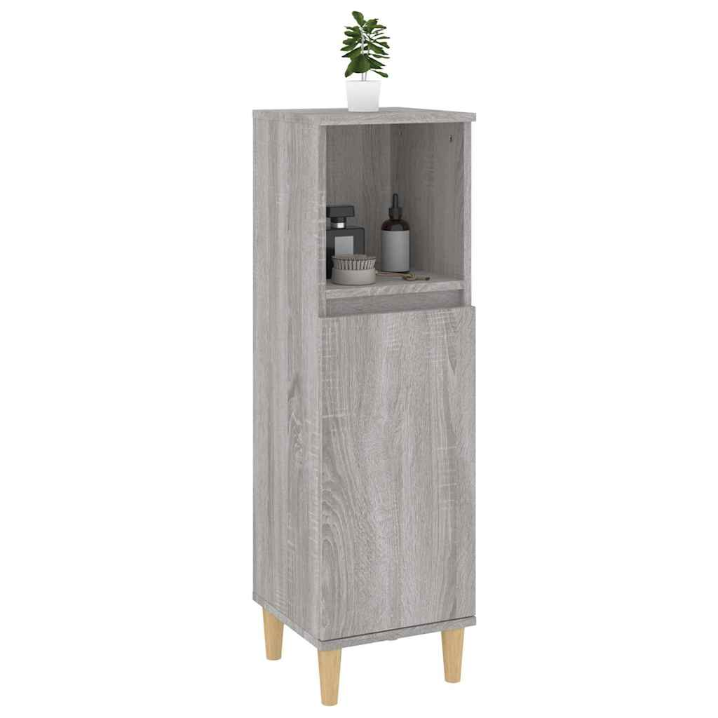 Badeværelsesskab 30x30x100 Cm Konstrueret Træ - Billede 5