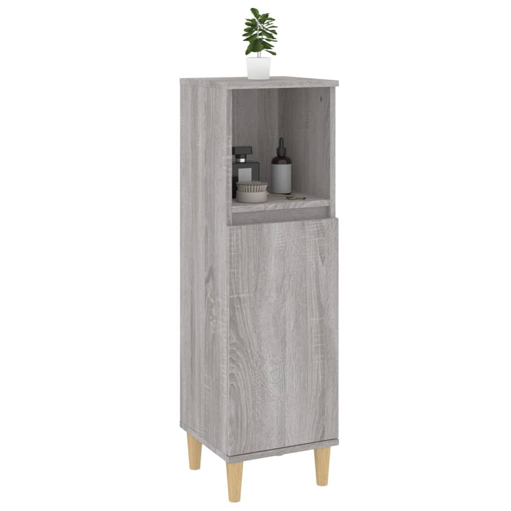 Badeværelsesskab 30x30x100 Cm Konstrueret Træ - Billede 5