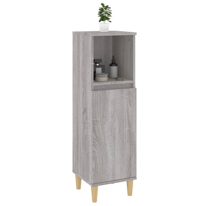 Badeværelsesskab 30x30x100 Cm Konstrueret Træ - Billede 5