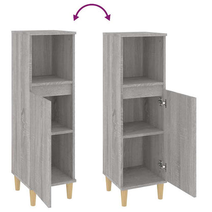 Badeværelsesskab 30x30x100 Cm Konstrueret Træ - Billede 9