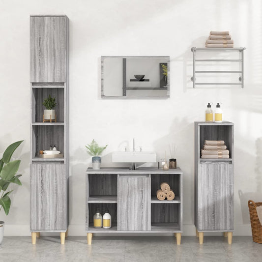 Skab Til Håndvask 80X33X60 Cm Konstrueret Træ
