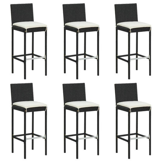 Barstole Med Hynder 6 Stk. Polyrattan