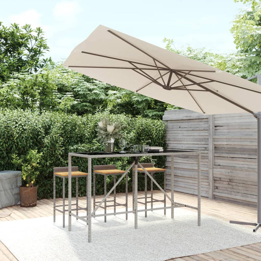 Barbord Med Glasplade Polyrattan