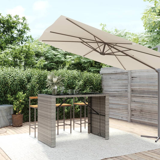 Barbord Med Glasplade Polyrattan