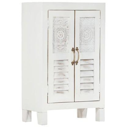 Skab 55X30X90 Cm Massivt Akacietræ Hvid