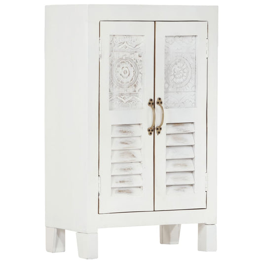 Skab 55X30X90 Cm Massivt Akacietræ Hvid