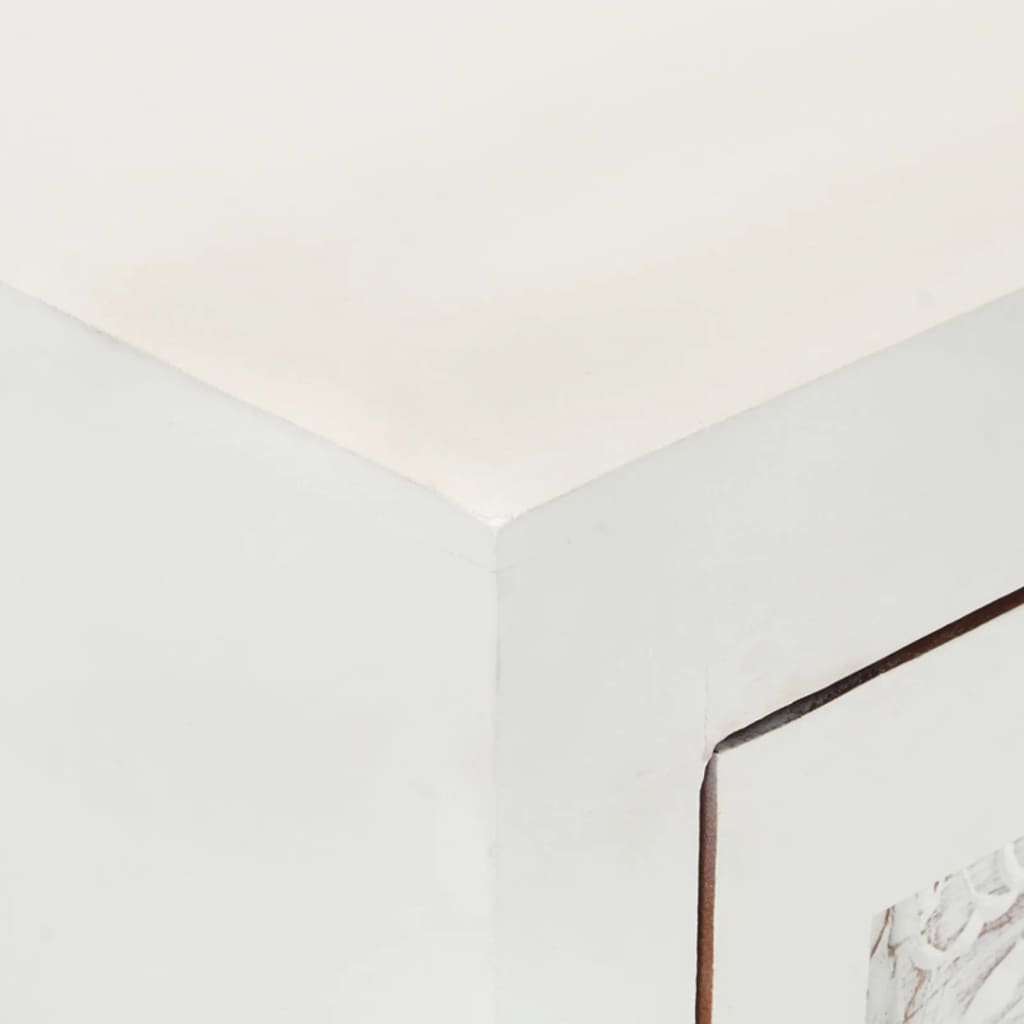 Skab 55X30X90 Cm Massivt Akacietræ Hvid