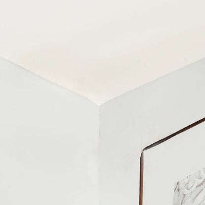 Skab 55X30X90 Cm Massivt Akacietræ Hvid