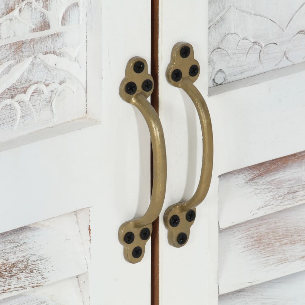 Skab 55X30X90 Cm Massivt Akacietræ Hvid