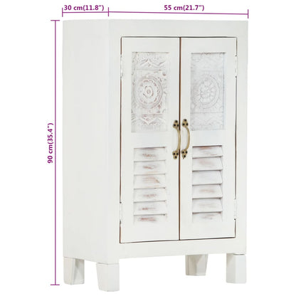 Skab 55X30X90 Cm Massivt Akacietræ Hvid