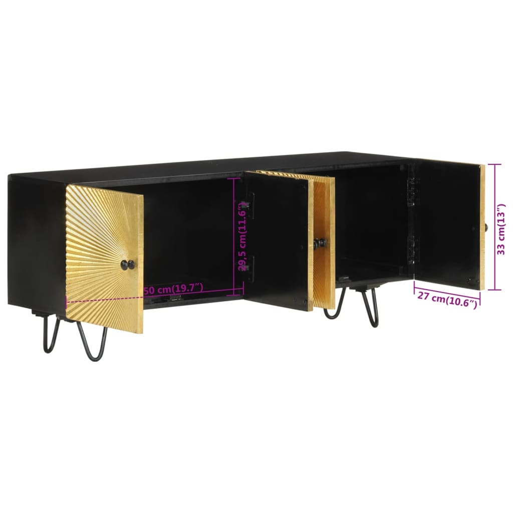 Tv-bord 110x30x45 Cm Massivt Mangotræ - Billede 9