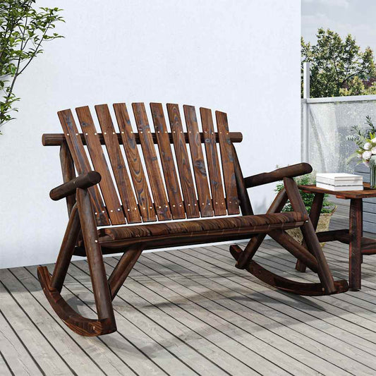 2-personers Havebænk Med Gyngefunktion 123x96x102 Cm Grantræ - Hovedbillede