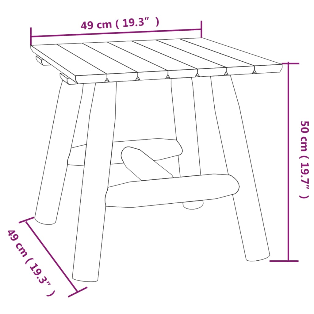 Sidebord Massivt Grantræ