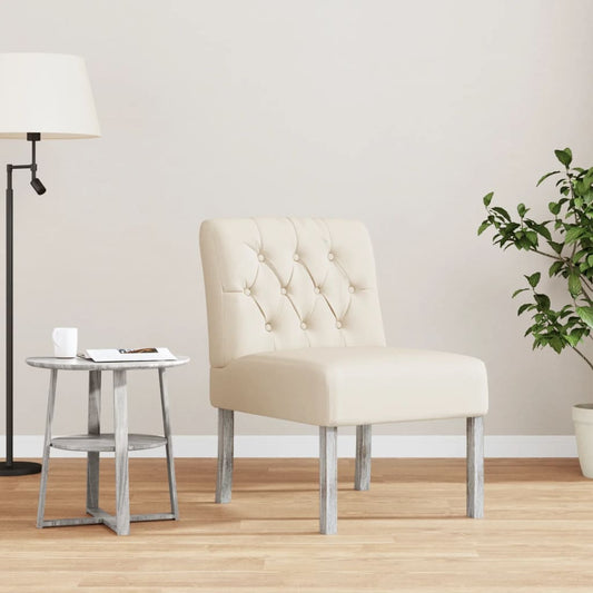 Stol Med Knapdesign Hør - Hovedbillede
