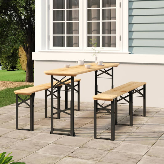Foldbart Barbord 170X50X75/105 Cm Massivt Grantræ