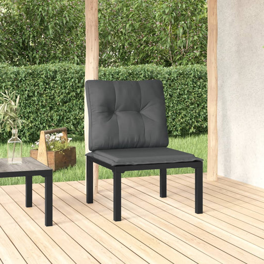 Havestol Med Hynder Polyrattan Sort Og Grå - Hovedbillede