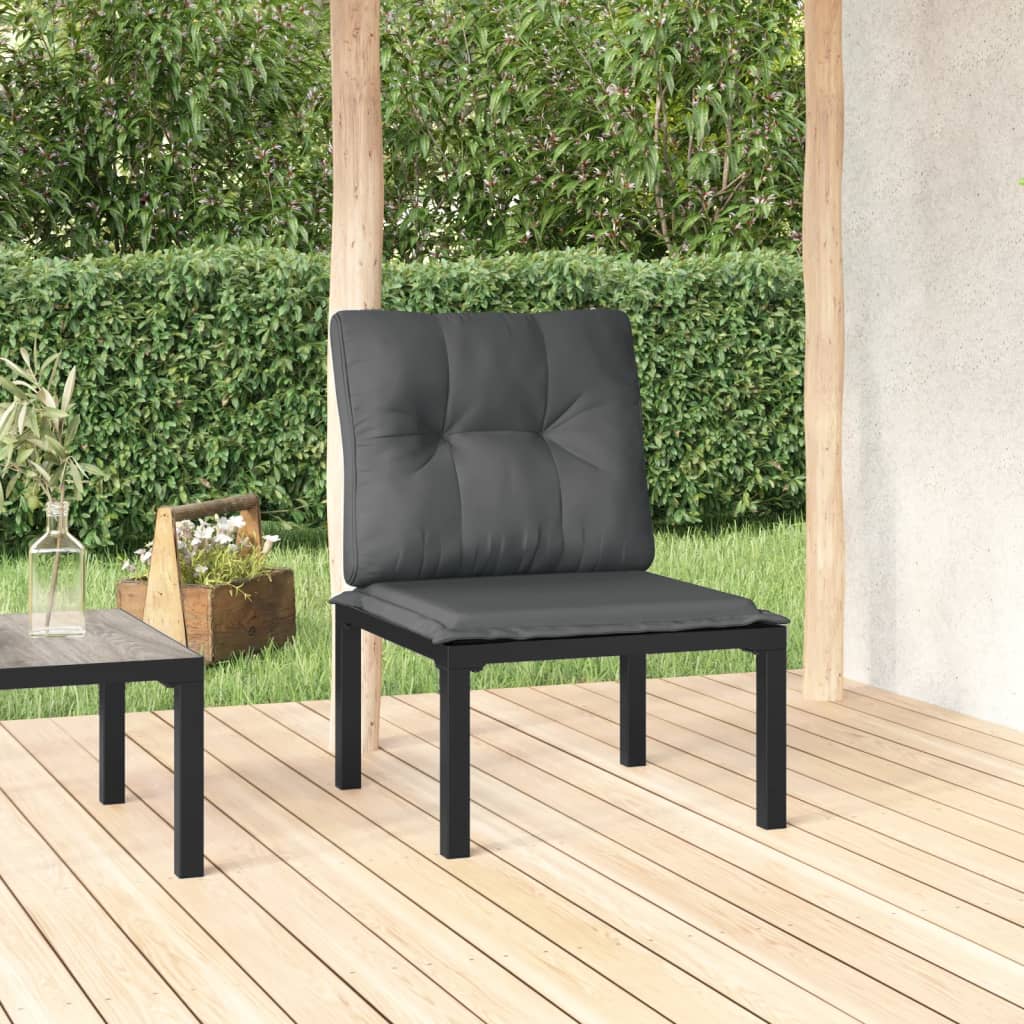Hjørnemodul Til Havesofa Med Hynder Polyrattan Sort Og Grå - Variant 362798