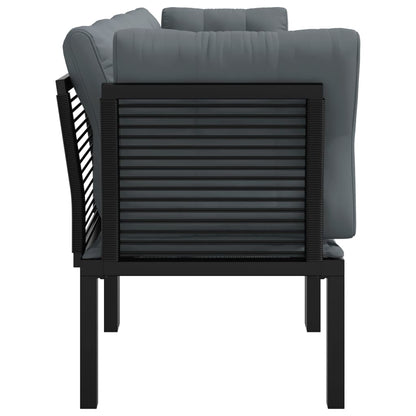 Loungesæt Til Haven Polyrattan Sort Og Grå