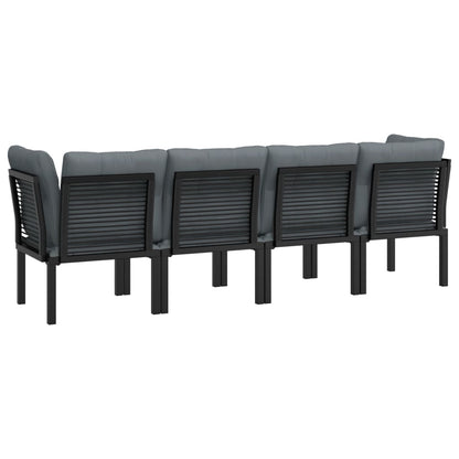 Loungesæt Til Haven Polyrattan Sort Og Grå
