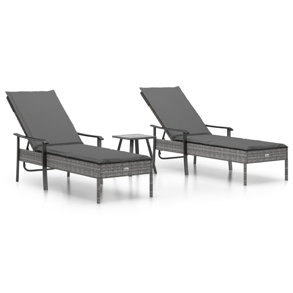 Liggestolesæt Med Hynder Og Bord Polyrattan