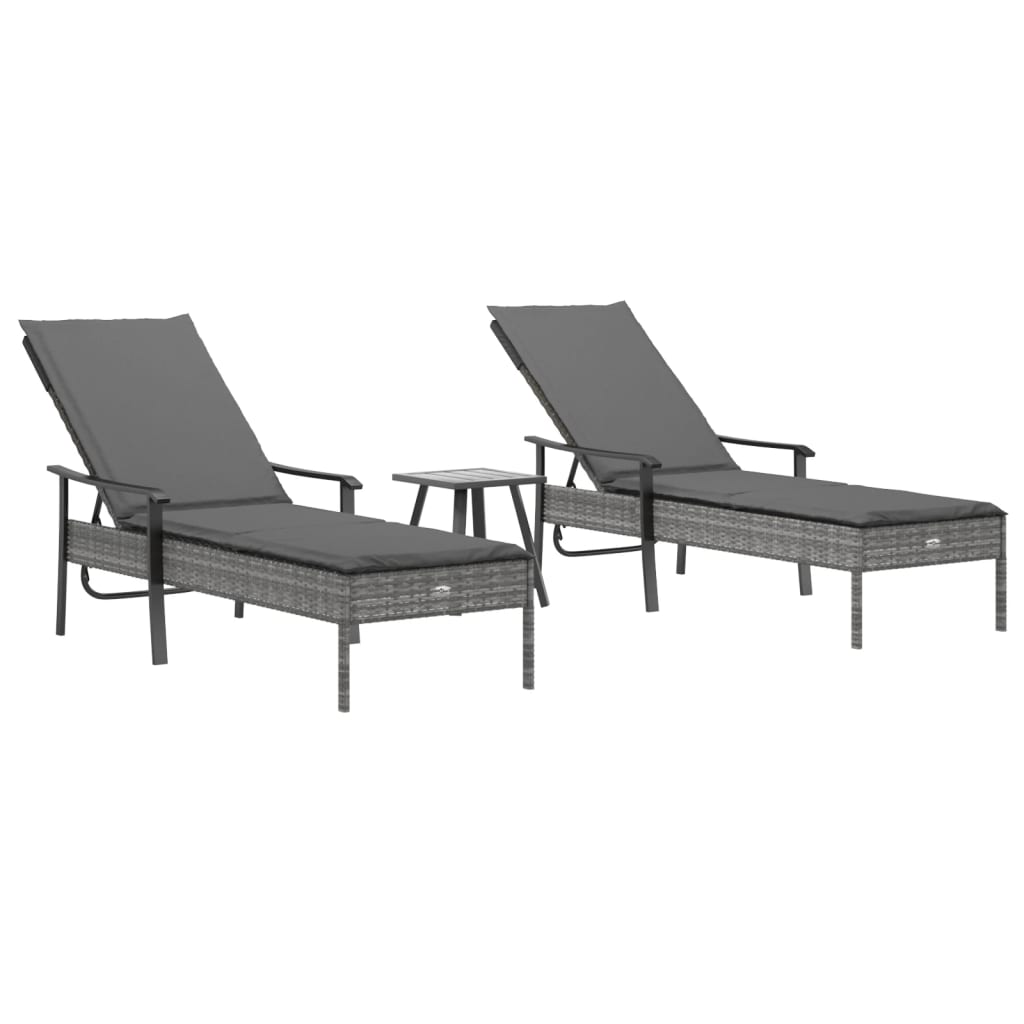 Liggestolesæt Med Hynder Og Bord Polyrattan
