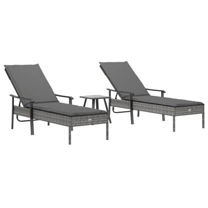 Med Hynde Polyrattan Grå - Billede 3
