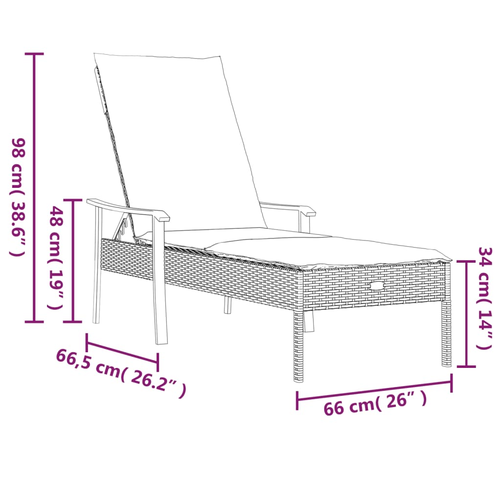 Med Hynde Polyrattan Grå - Billede 9