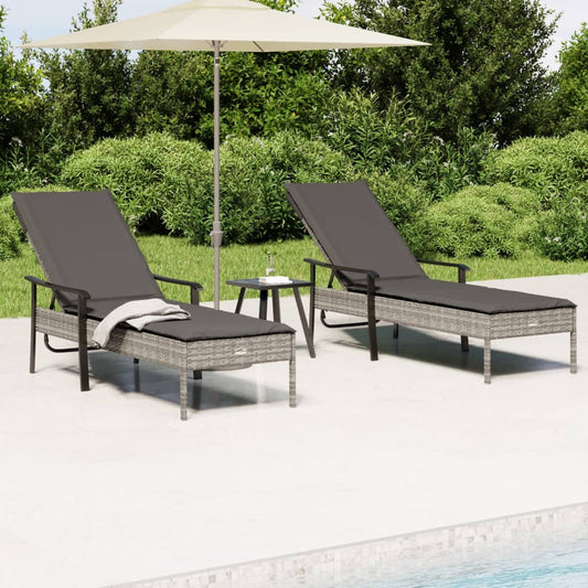 Liggestolesæt Med Hynder Og Bord Polyrattan