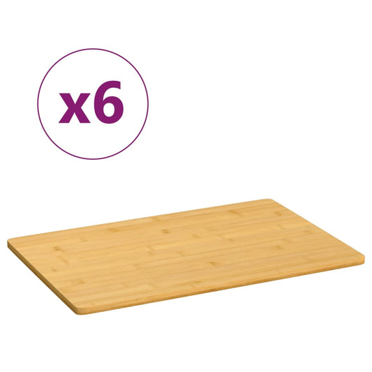 Morgenmadstallerkener 6 Stk. 35X23X0,8 Cm Bambus