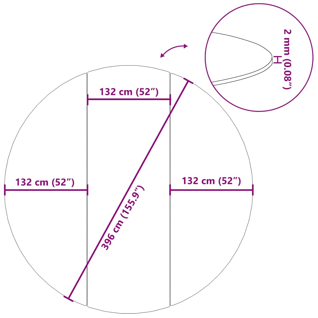 Poolunderlag Ø396 Cm Polyester-geotekstil Lysegrå - Billede 9
