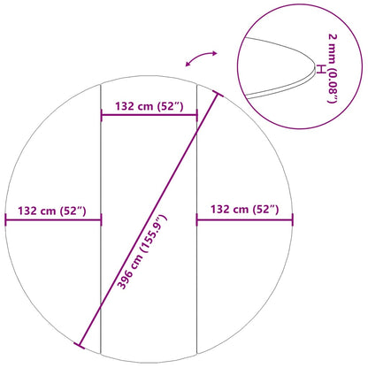 Poolunderlag Ø396 Cm Polyester-geotekstil Lysegrå - Billede 9