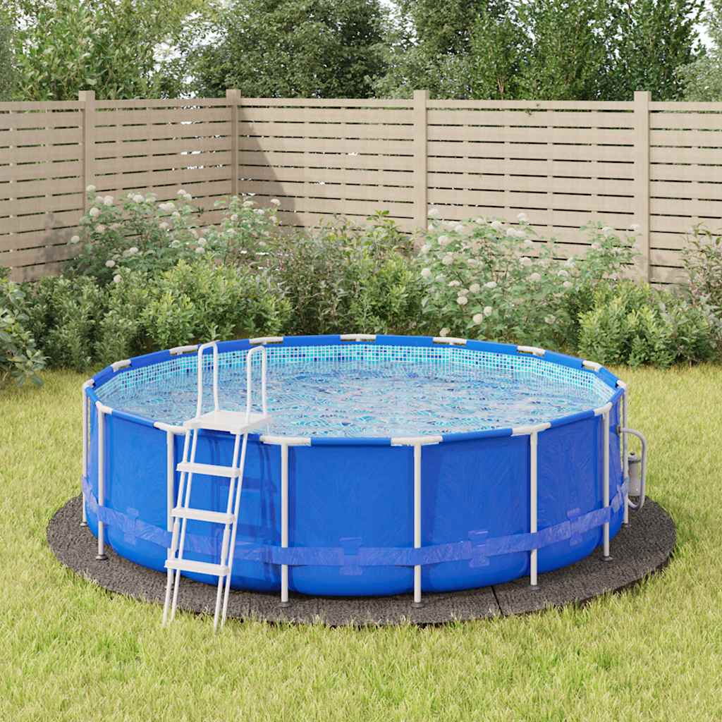 Poolunderlag Ø396 Cm Polyester-geotekstil Lysegrå - Hovedbillede