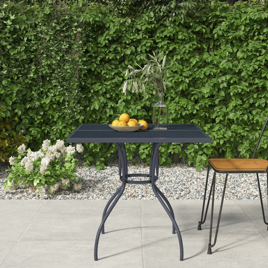 Havebord 80X80X72,5 Cm Stål Og Meshstof Antracitgrå