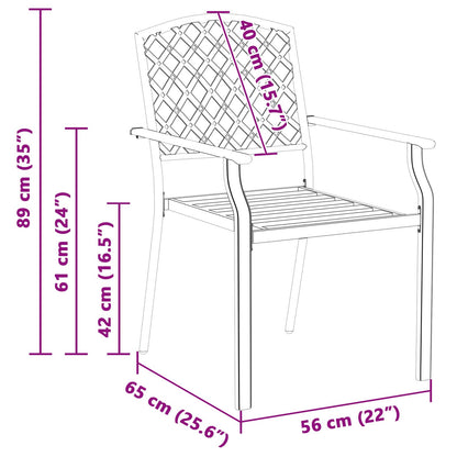 Have Stol Antracit 56 X 65 X 89 Cm Stål - Billede 9