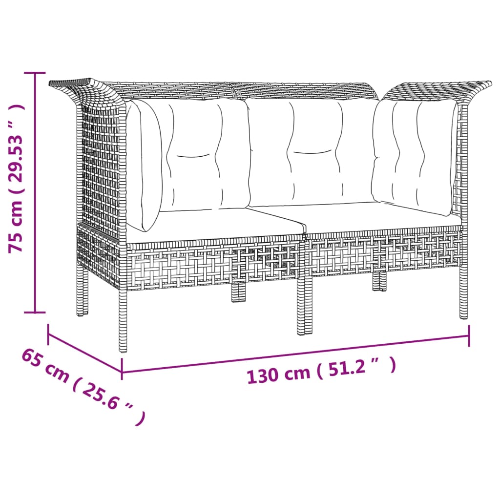 Hjørnemoduler Til Havesofa Med Hynder Polyrattan