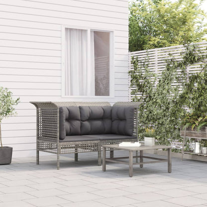 Hjørnemoduler Til Havesofa 2 Stk. Med Hynder Polyrattan Grå - Variant 319660