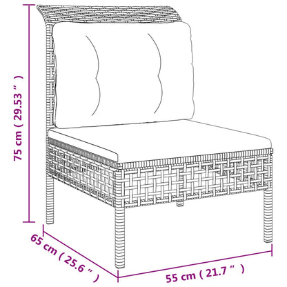 Midtermodul Til Havesofa Med Hynde Polyrattan